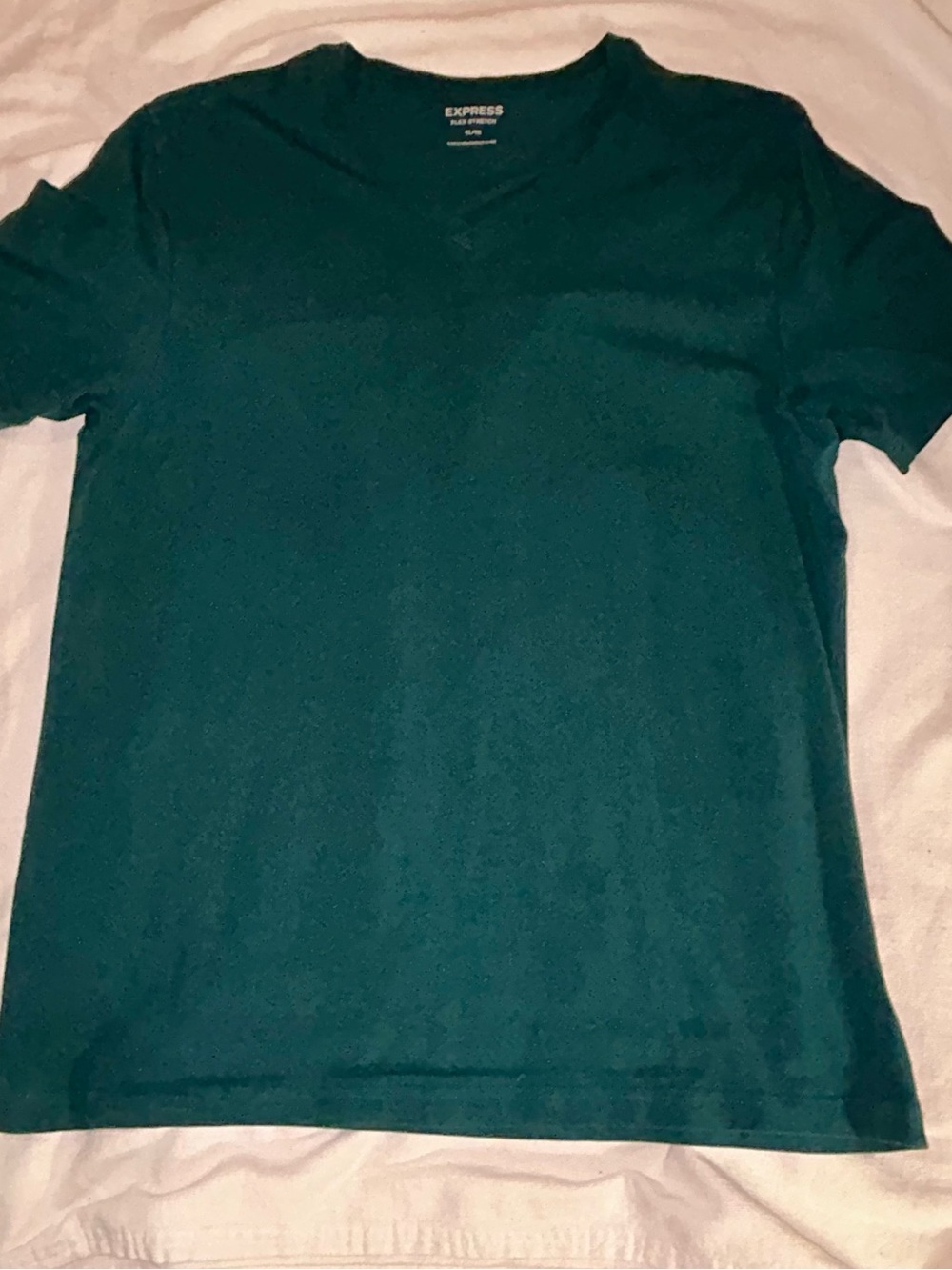 Express Men's Dark Teal V-Neck Short Sleeve Tee